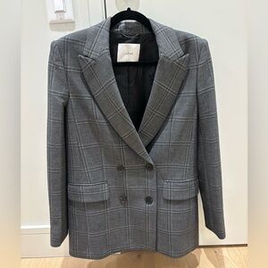 Aritzia Wilfried Margaux blazer in plaid grey size 0
